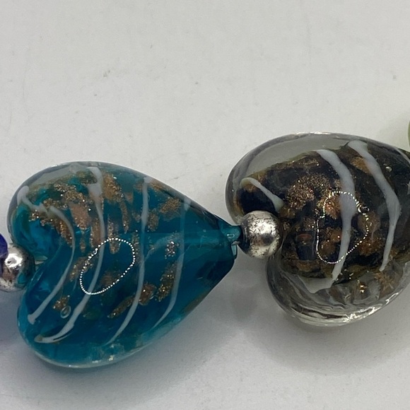 Murano Glass Heart Fass Bracelet 925 Sterling Silver - Picture 2 of 6